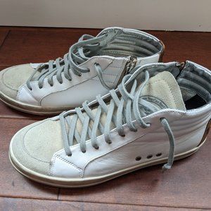 P448 Skate High Top Sneakers Shoes in White Leopard